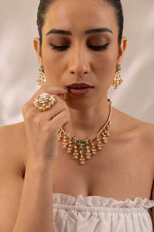 Portrait wearing jewellery, look 2, Gold Point Jewellers, Surat