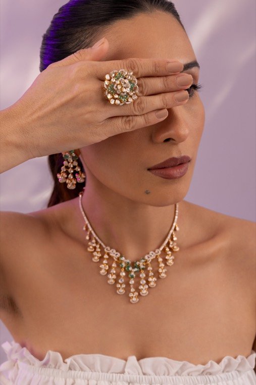 Portrait wearing jewellery, look 5, Gold Point Jewellers, Surat