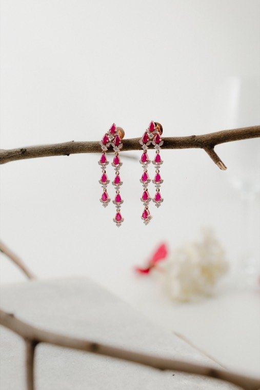 Coloured stone jewellery, piece 1, Gold Point Jewellers, Surat
