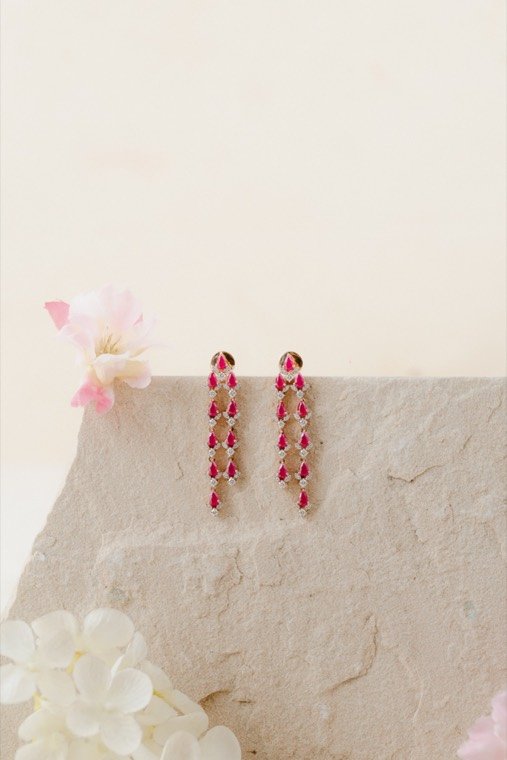 Coloured stone jewellery, piece 3, Gold Point Jewellers, Surat