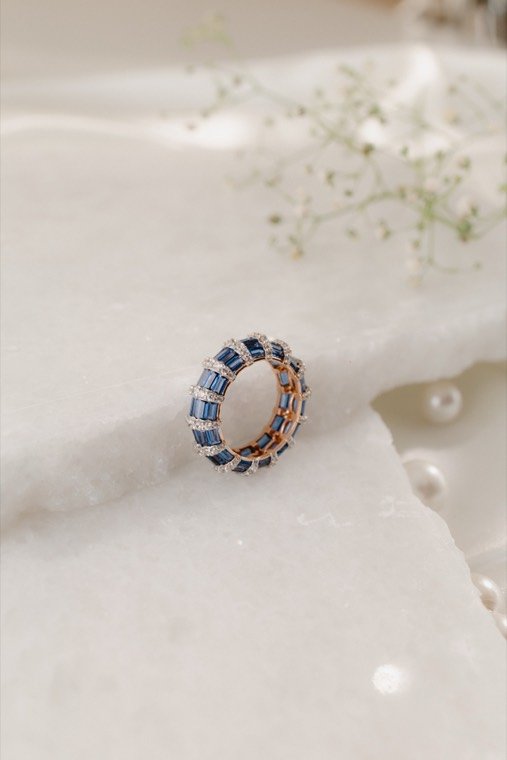 Coloured stone jewellery, piece 7, Gold Point Jewellers, Surat
