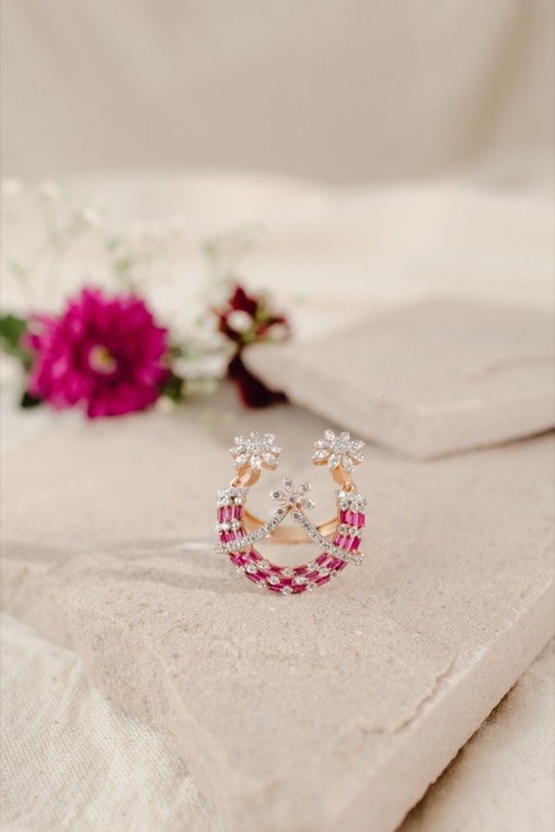 Coloured stone jewellery, piece 8, Gold Point Jewellers, Surat