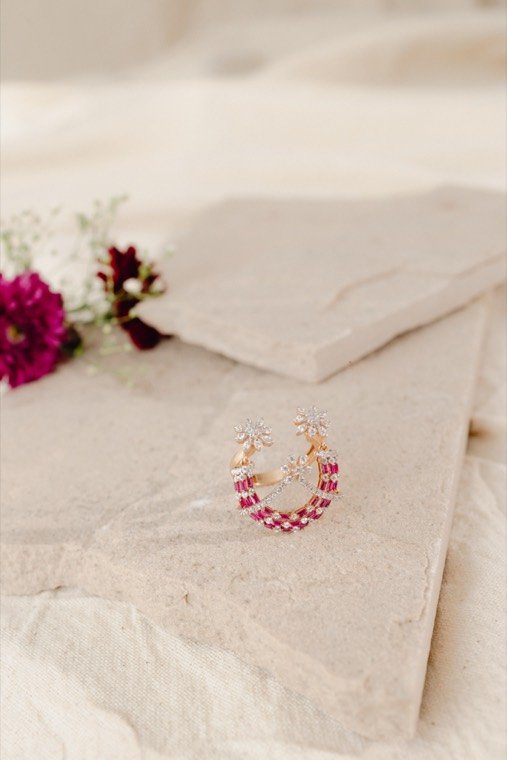Coloured stone jewellery, piece 9, Gold Point Jewellers, Surat